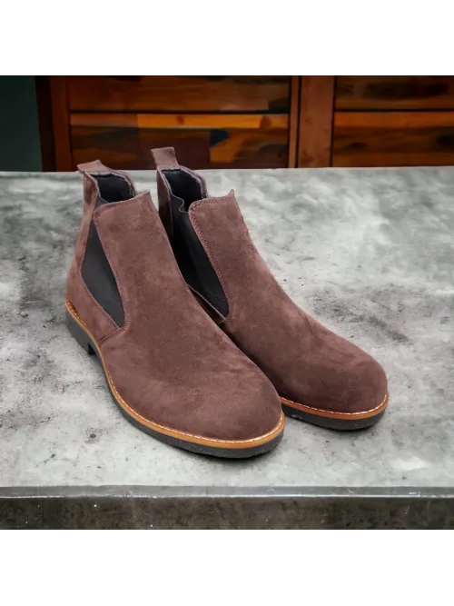 Ghete CHELSEA PIELE INTOARSA BORDO