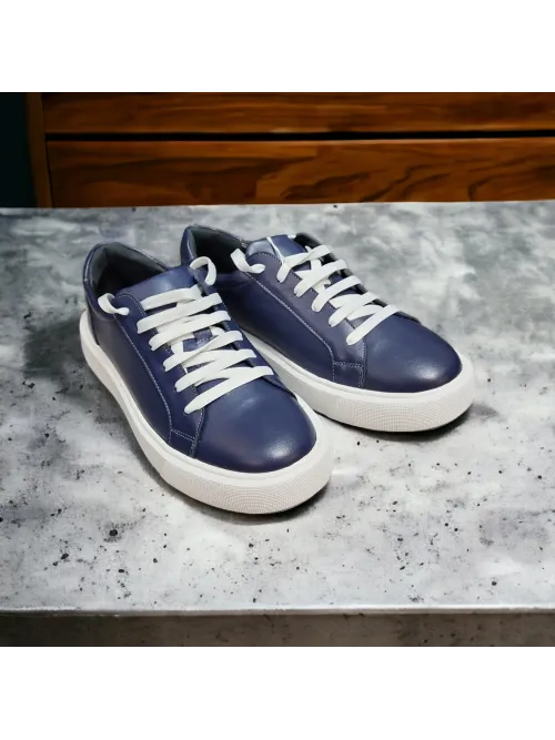 Sneaker blue din piele naturala